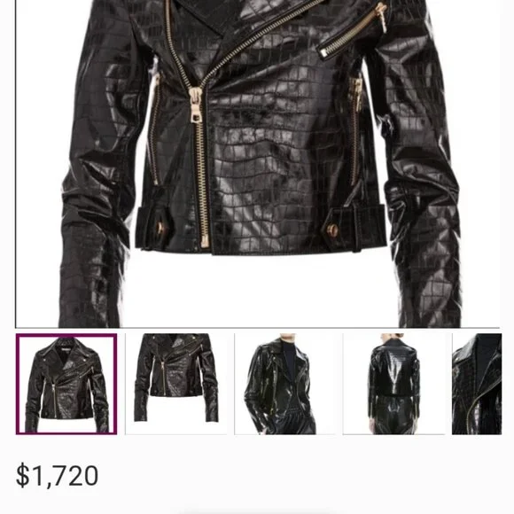 Black leather jacket Alice + Olivia